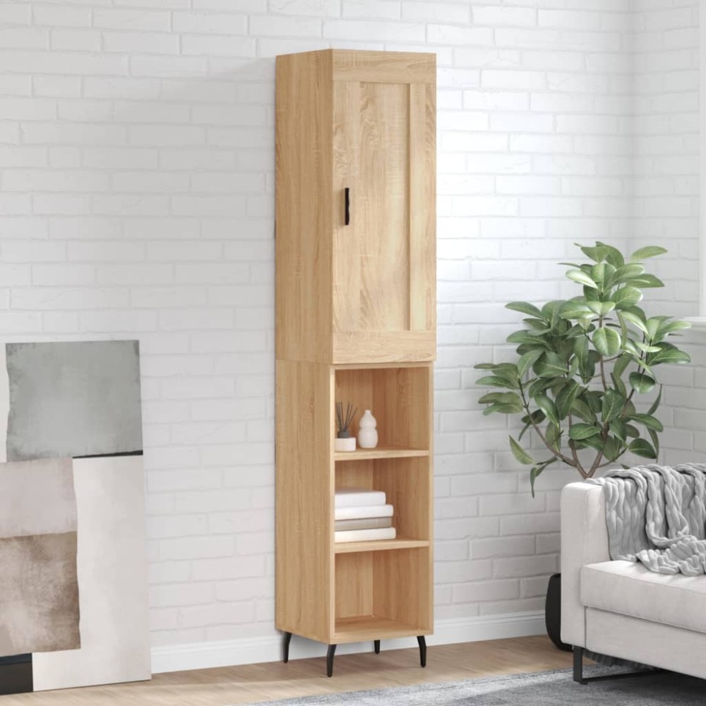 vidaXL Μπουφές Sonoma δρυς 34,5 x 34 x 180 εκ. από Επεξεργασμένο Ξύλο