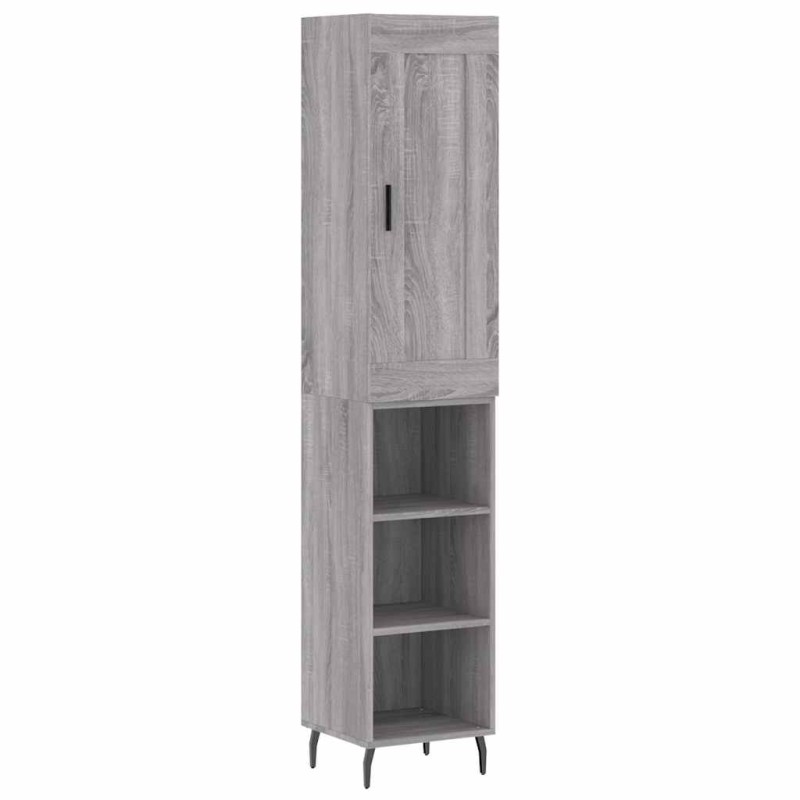 vidaXL Μπουφές Sonoma Γκρι 34,5 x 34 x 180 εκ. από Επεξεργασμένο Ξύλο