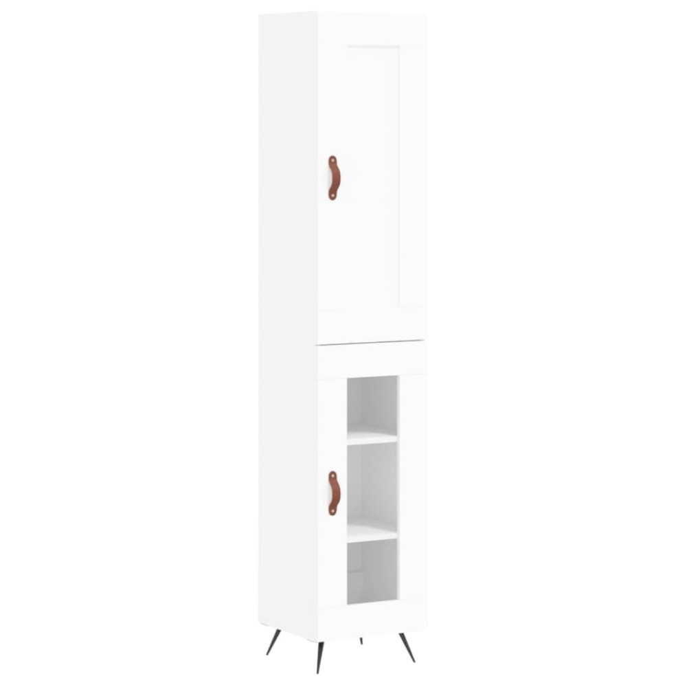 vidaXL Ντουλάπι Λευκό 34,5 x 34 x 180 εκ. από Επεξεργασμένο Ξύλο