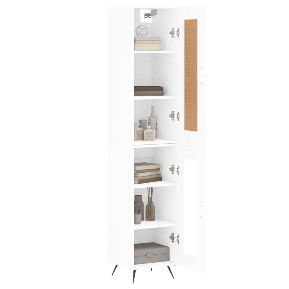 vidaXL Ντουλάπι Λευκός 34,5 x 34 x 180 εκ. από Επεξεργασμένο Ξύλο