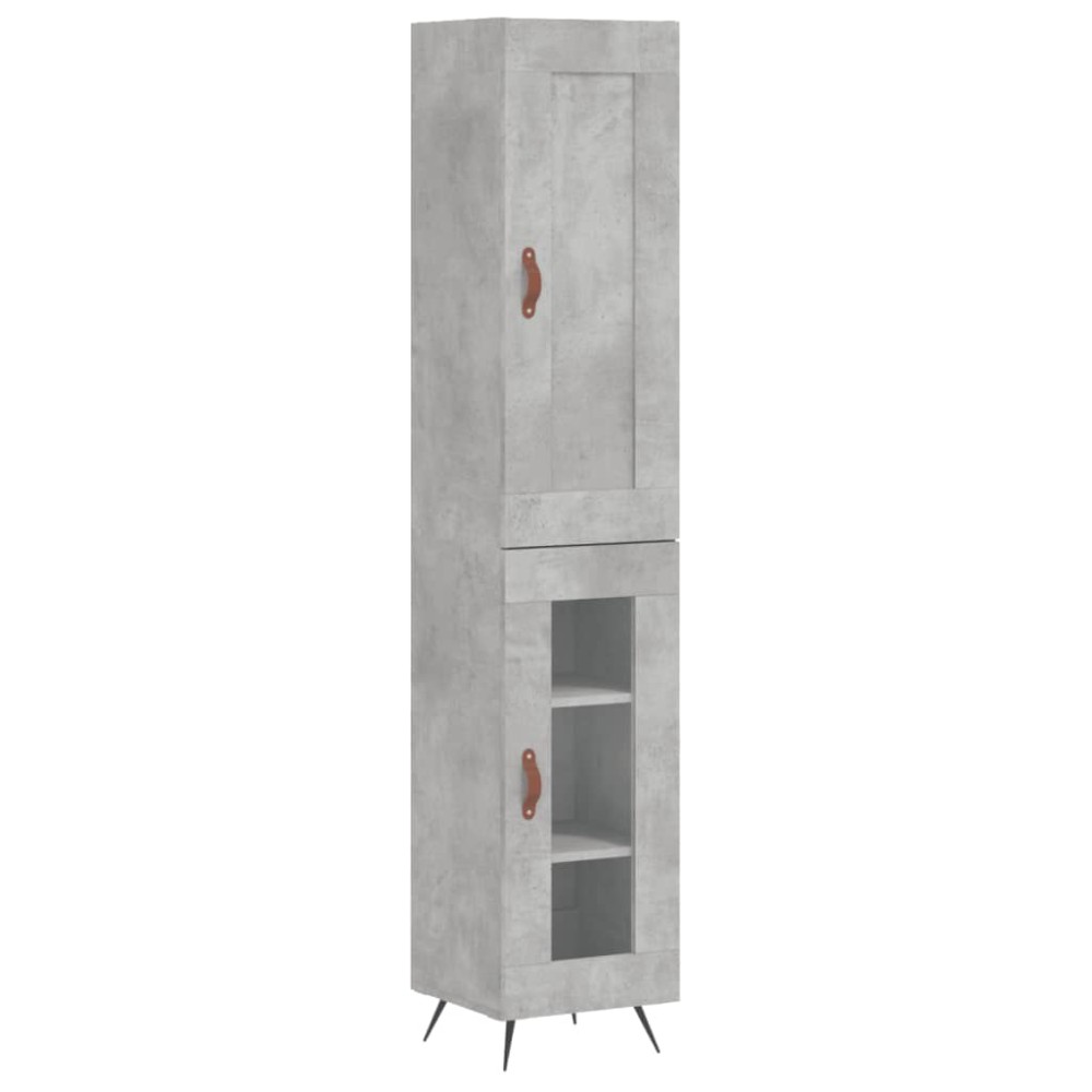 vidaXL Ντουλάπι Γκρι Σκυροδέματος 34,5x34x180 εκ. Επεξεργασμένο Ξύλο