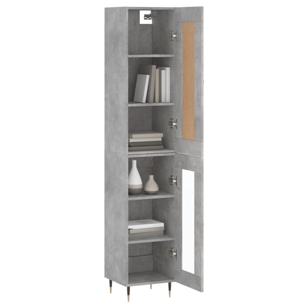 vidaXL Ντουλάπι Γκρι Σκυροδέματος 34,5x34x180 εκ. Επεξεργασμένο Ξύλο