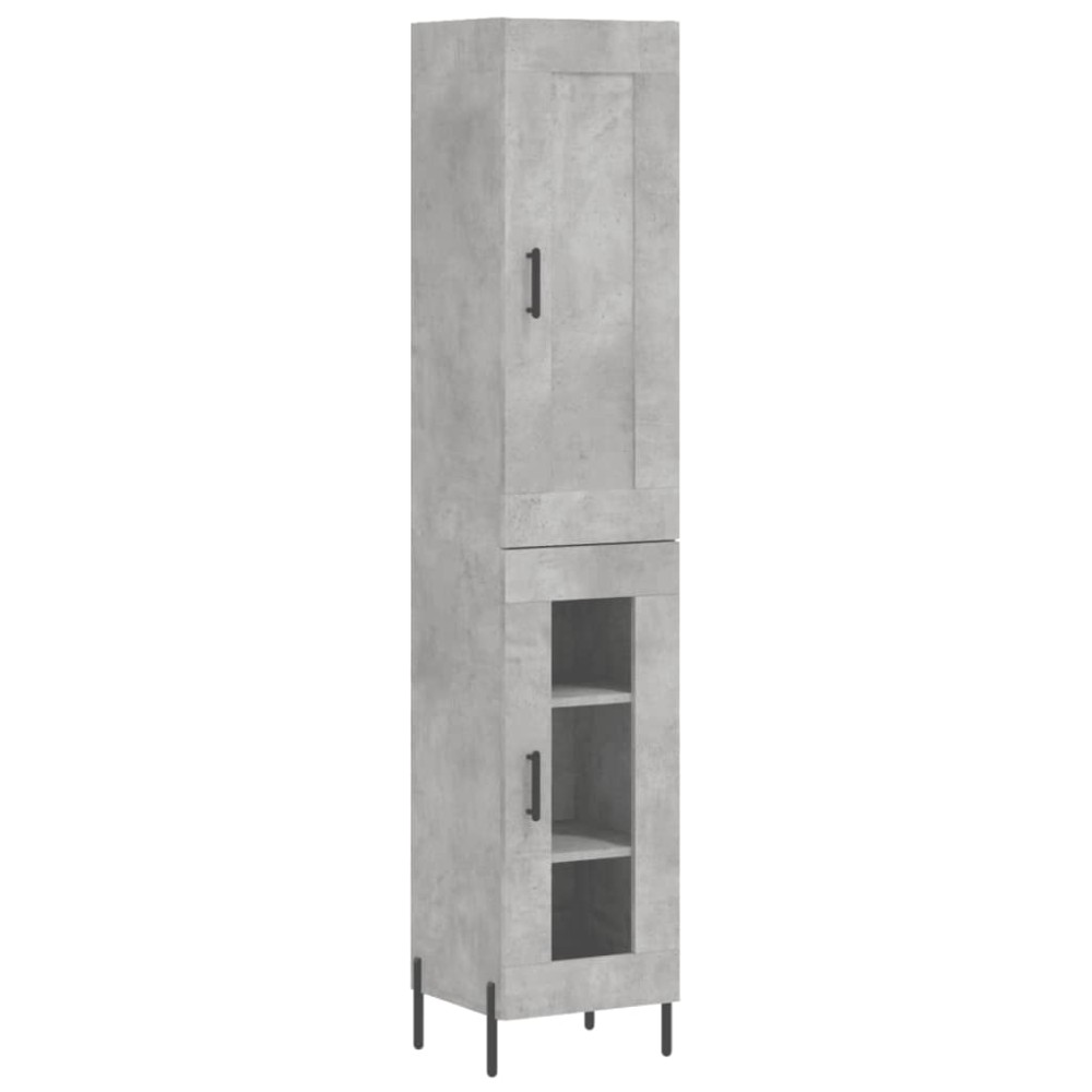 vidaXL Ντουλάπι Γκρι Σκυροδέματος 34,5x34x180 εκ. Επεξεργασμένο Ξύλο