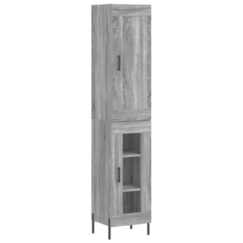 vidaXL Μπουφές Sonoma Γκρι 34,5 x 34 x 180 εκ. από Επεξεργασμένο Ξύλο