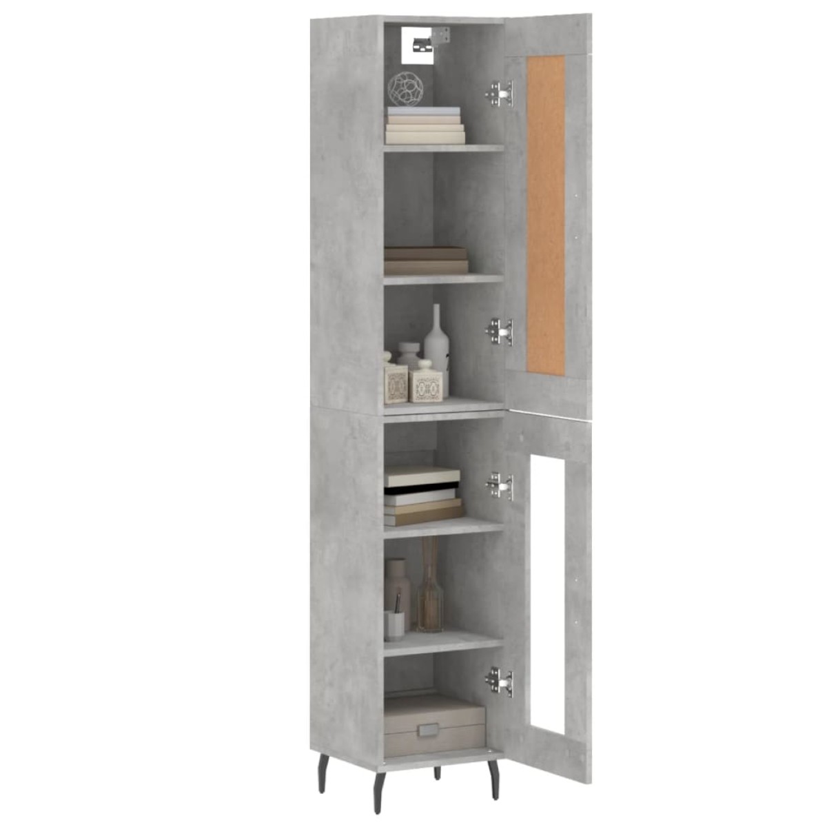 vidaXL Ντουλάπι Γκρι Σκυροδέματος 34,5x34x180 εκ. Επεξεργασμένο Ξύλο
