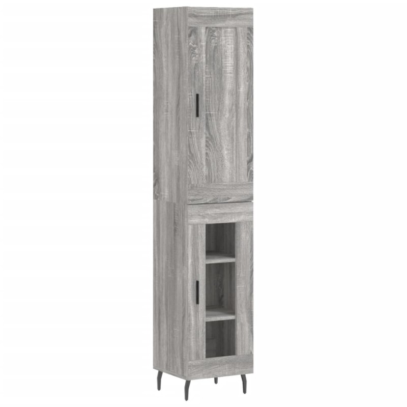 vidaXL Μπουφές Sonoma Γκρι 34,5 x 34 x 180 εκ. από Επεξεργασμένο Ξύλο