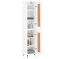 vidaXL Ντουλάπι Γυαλ. Λευκό 34,5 x 34 x 180 εκ. από Επεξεργασμένο Ξύλο