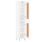 vidaXL Ντουλάπι Γυαλ. Λευκό 34,5 x 34 x 180 εκ. από Επεξεργασμένο Ξύλο