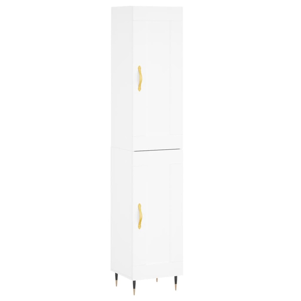 vidaXL Ντουλάπι Λευκό 34,5 x 34 x 180 εκ. από Επεξεργασμένο Ξύλο