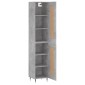 vidaXL Ντουλάπι Γκρι Σκυροδέματος 34,5x34x180 εκ. Επεξεργασμένο Ξύλο