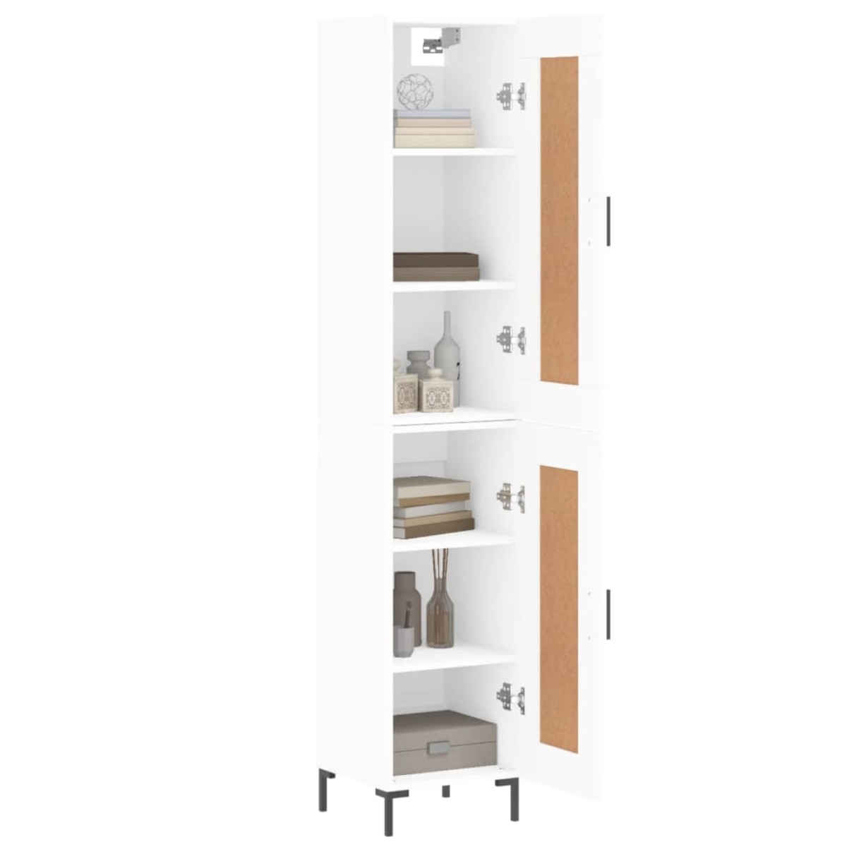 vidaXL Ντουλάπι Λευκός 34,5 x 34 x 180 εκ. από Επεξεργασμένο Ξύλο