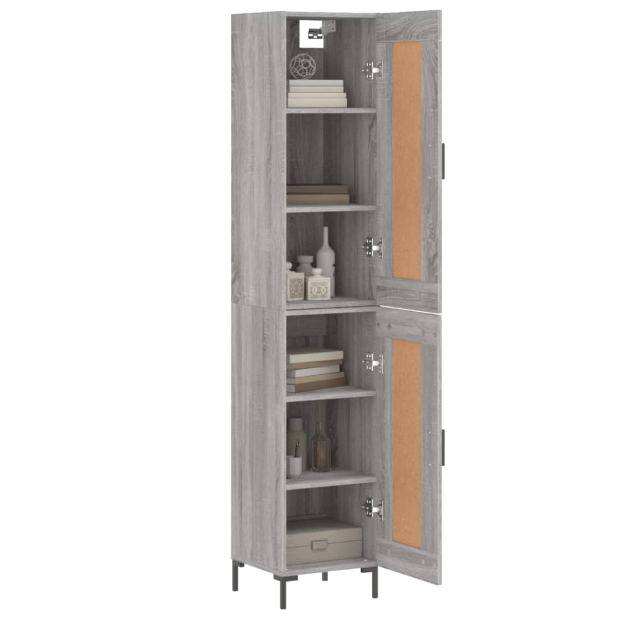 vidaXL Μπουφές Sonoma Γκρι 34,5 x 34 x 180 εκ. από Επεξεργασμένο Ξύλο