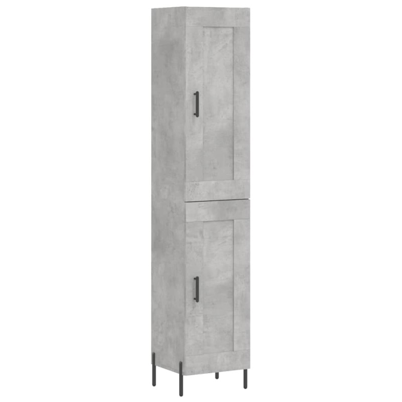 vidaXL Ντουλάπι Γκρι Σκυροδέματος 34,5x34x180 εκ. Επεξεργασμένο Ξύλο