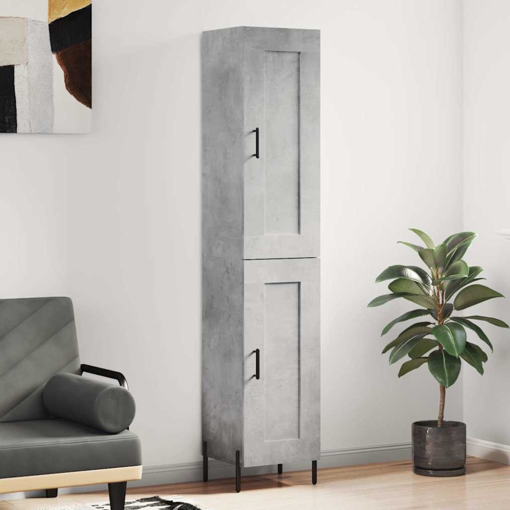 vidaXL Ντουλάπι Γκρι Σκυροδέματος 34,5x34x180 εκ. Επεξεργασμένο Ξύλο