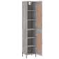 vidaXL Μπουφές Sonoma Γκρι 34,5 x 34 x 180 εκ. από Επεξεργασμένο Ξύλο