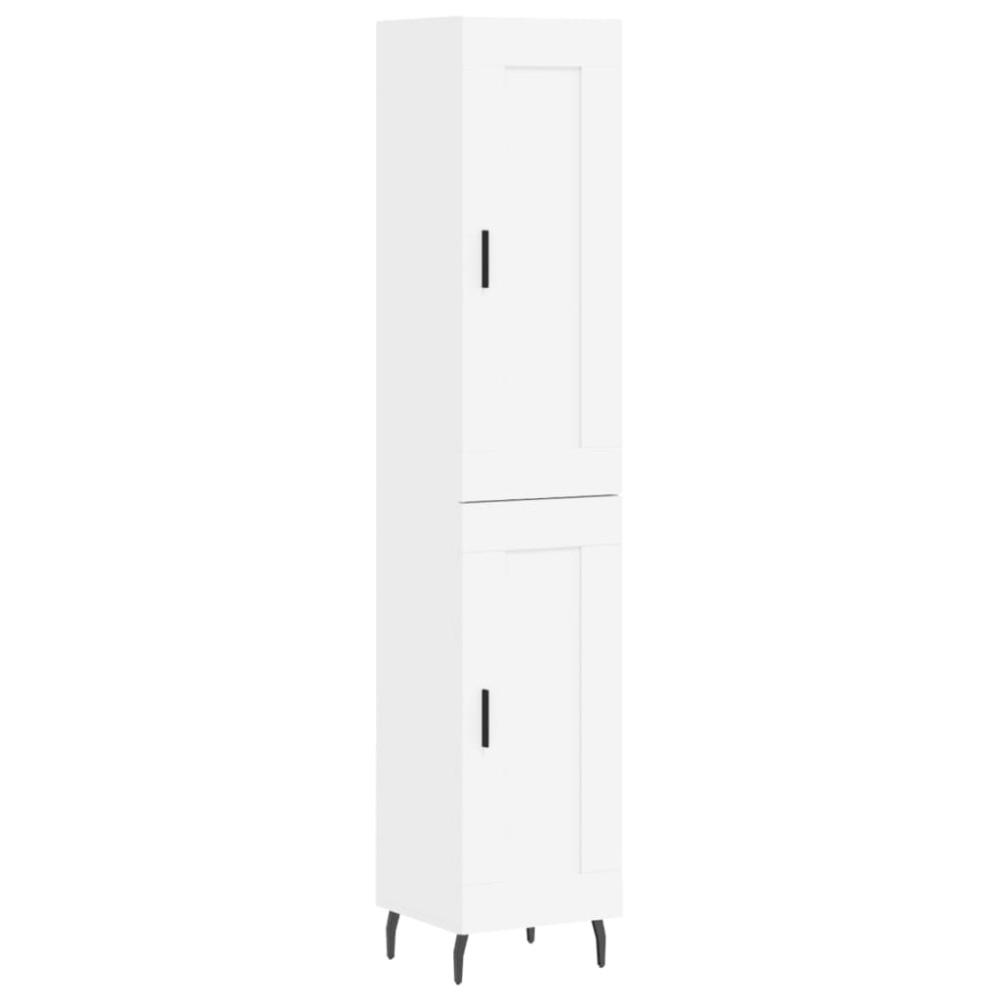vidaXL Ντουλάπι Λευκό 34,5 x 34 x 180 εκ. από Επεξεργασμένο Ξύλο