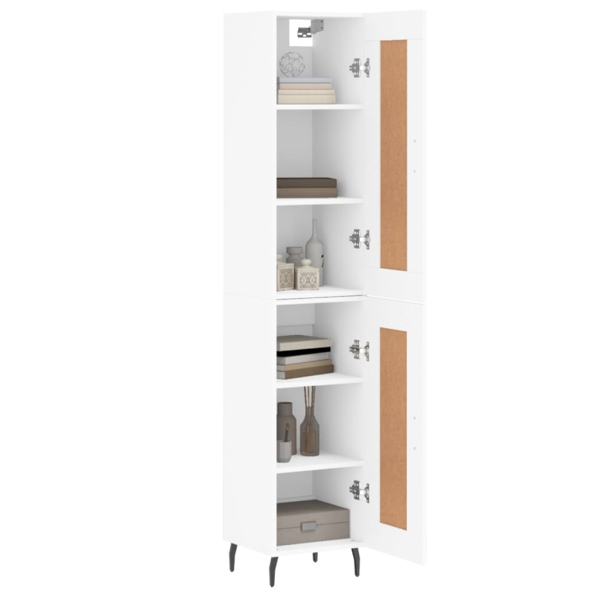 vidaXL Ντουλάπι Λευκός 34,5 x 34 x 180 εκ. από Επεξεργασμένο Ξύλο