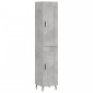 vidaXL Ντουλάπι Γκρι Σκυροδέματος 34,5x34x180 εκ. Επεξεργασμένο Ξύλο