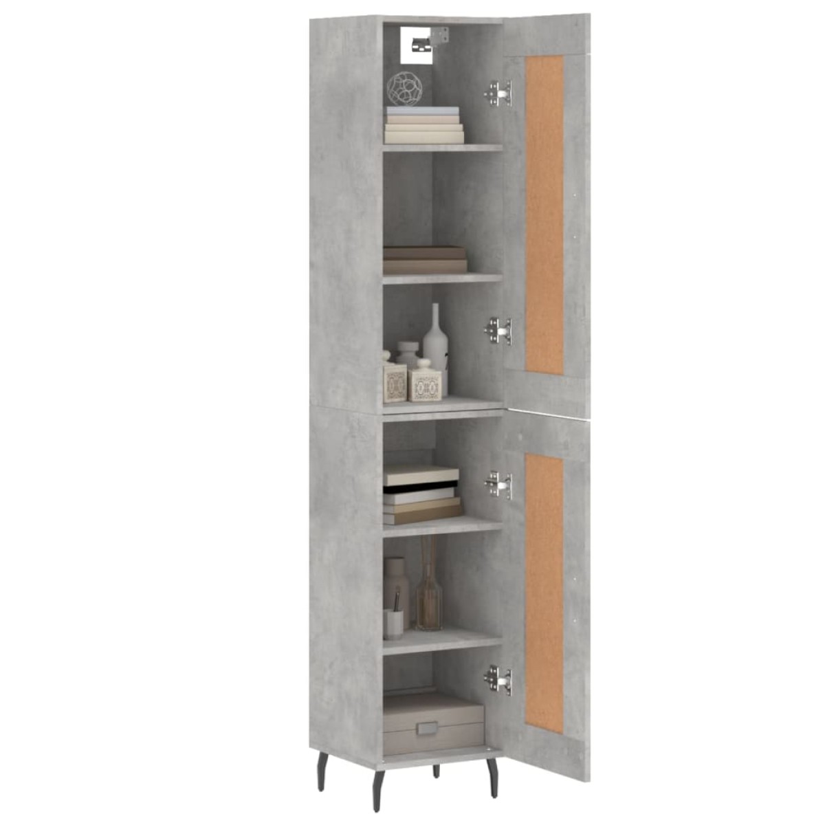 vidaXL Ντουλάπι Γκρι Σκυροδέματος 34,5x34x180 εκ. Επεξεργασμένο Ξύλο