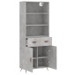 vidaXL Ντουλάπι Γκρι Σκυροδέματος 69,5x34x180 εκ. Επεξεργασμένο Ξύλο