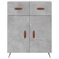 vidaXL Ντουλάπι Γκρι Σκυροδέματος 69,5x34x180 εκ. Επεξεργασμένο Ξύλο