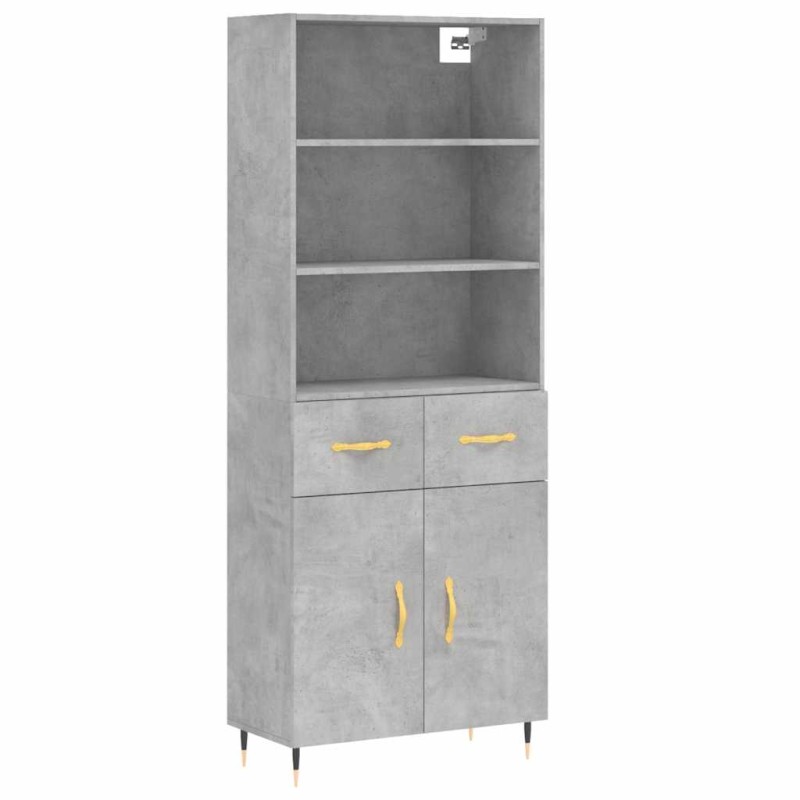 vidaXL Ντουλάπι Γκρι Σκυροδέματος 69,5x34x180 εκ. Επεξεργασμένο Ξύλο