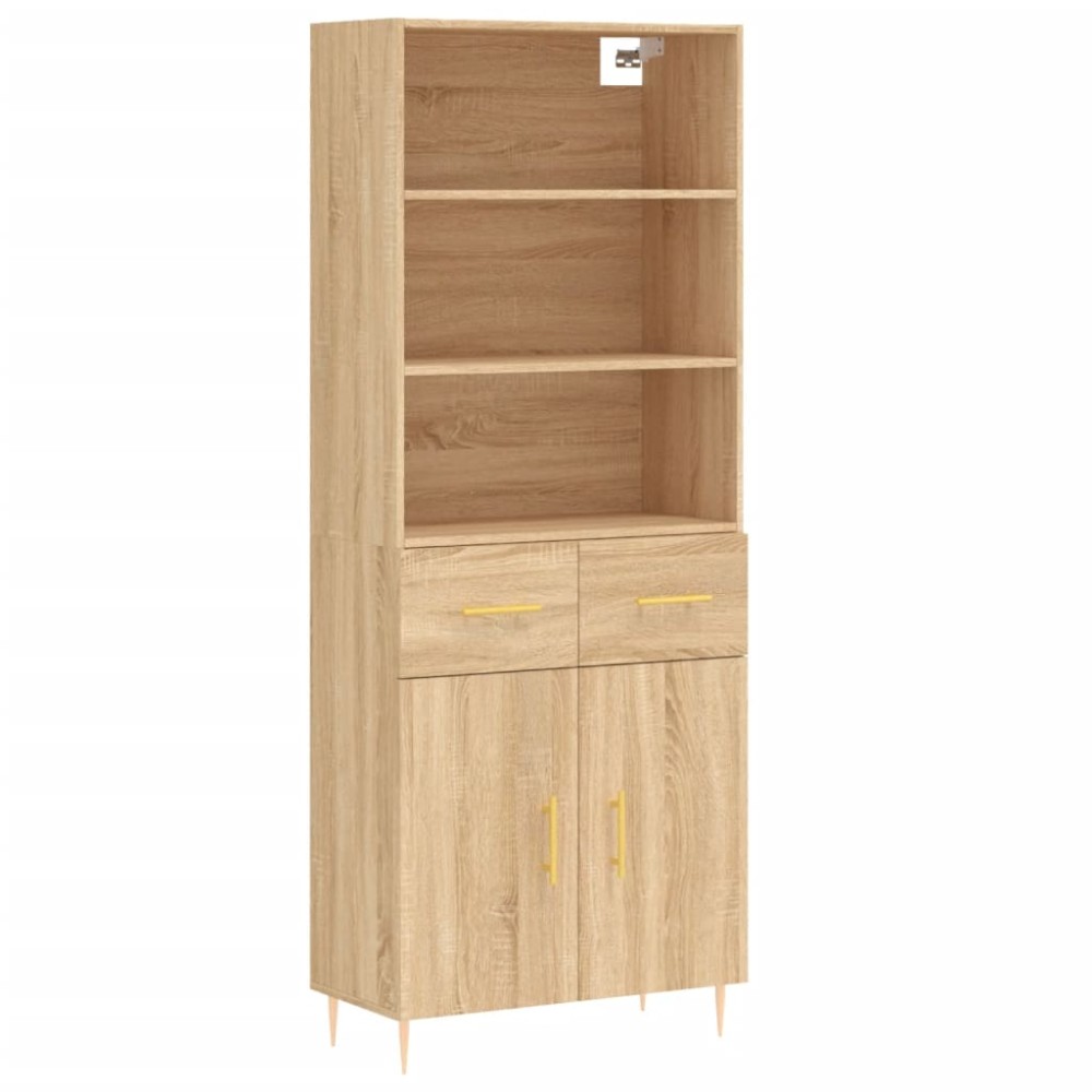 vidaXL Ντουλάπι Sonoma δρυς 69,5 x 34 x 180 εκ. από Επεξεργασμένο Ξύλο