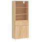 vidaXL Ντουλάπι Sonoma δρυς 69,5 x 34 x 180 εκ. από Επεξεργασμένο Ξύλο