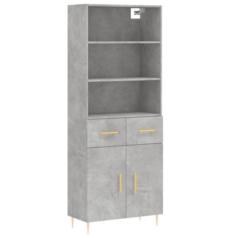 vidaXL Ντουλάπι Γκρι Σκυροδέματος 69,5x34x180 εκ. Επεξεργασμένο Ξύλο
