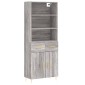 vidaXL Ντουλάπι Γκρι Sonoma 69,5 x 34 x 180 εκ. Επεξεργασμένο Ξύλο