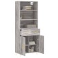 vidaXL Ντουλάπι Γκρι Sonoma 69,5 x 34 x 180 εκ. Επεξεργασμένο Ξύλο