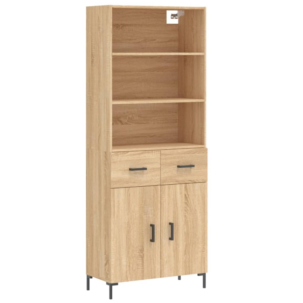 vidaXL Ντουλάπι Sonoma δρυς 69,5 x 34 x 180 εκ. από Επεξεργασμένο Ξύλο