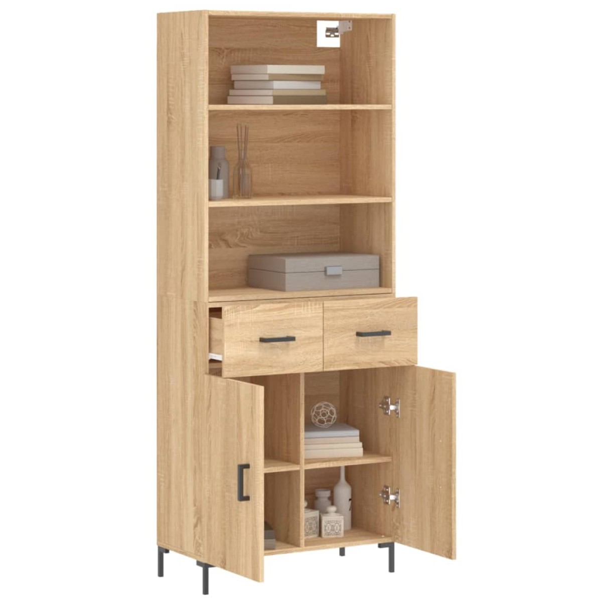 vidaXL Ντουλάπι Sonoma δρυς 69,5 x 34 x 180 εκ. από Επεξεργασμένο Ξύλο