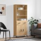 vidaXL Ντουλάπι Sonoma δρυς 69,5 x 34 x 180 εκ. από Επεξεργασμένο Ξύλο