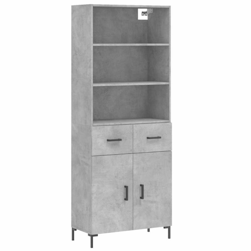 vidaXL Ντουλάπι Γκρι Σκυροδέματος 69,5x34x180 εκ. Επεξεργασμένο Ξύλο