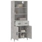 vidaXL Ντουλάπι Γκρι Σκυροδέματος 69,5x34x180 εκ. Επεξεργασμένο Ξύλο