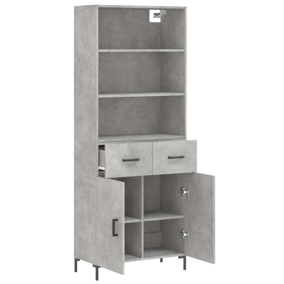 vidaXL Ντουλάπι Γκρι Σκυροδέματος 69,5x34x180 εκ. Επεξεργασμένο Ξύλο
