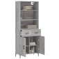 vidaXL Ντουλάπι Γκρι Sonoma 69,5 x 34 x 180 εκ. Επεξεργασμένο Ξύλο