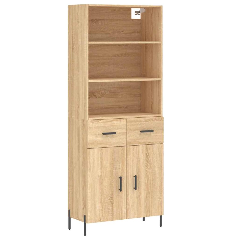 vidaXL Ντουλάπι Sonoma δρυς 69,5 x 34 x 180 εκ. από Επεξεργασμένο Ξύλο
