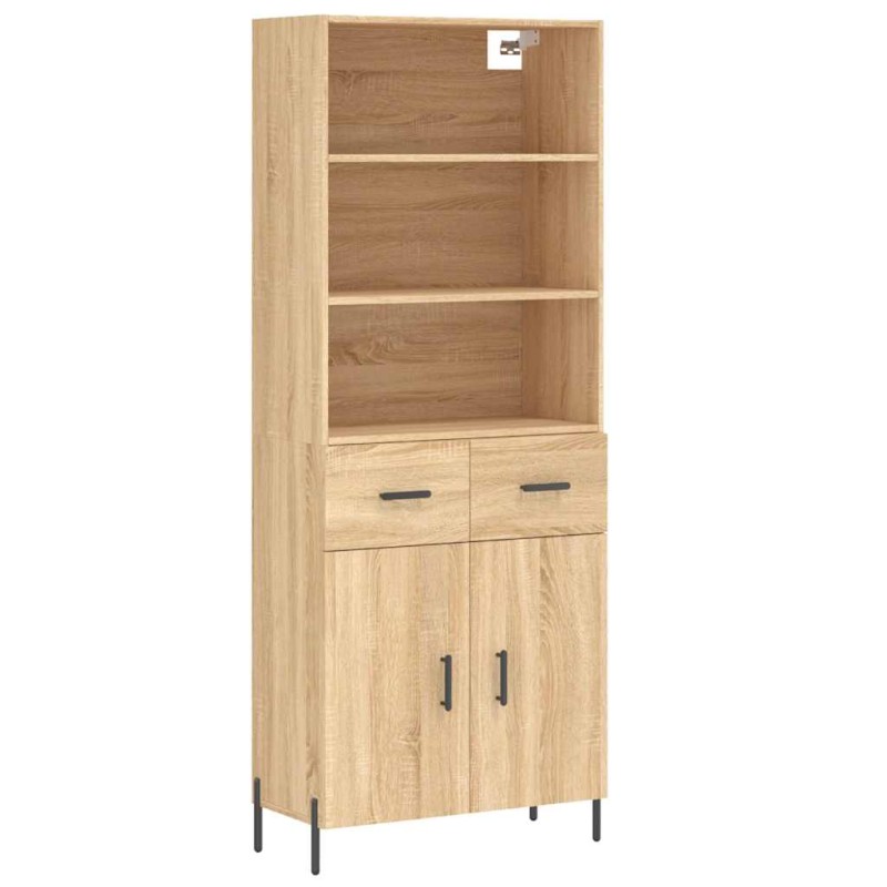vidaXL Ντουλάπι Sonoma δρυς 69,5 x 34 x 180 εκ. από Επεξεργασμένο Ξύλο