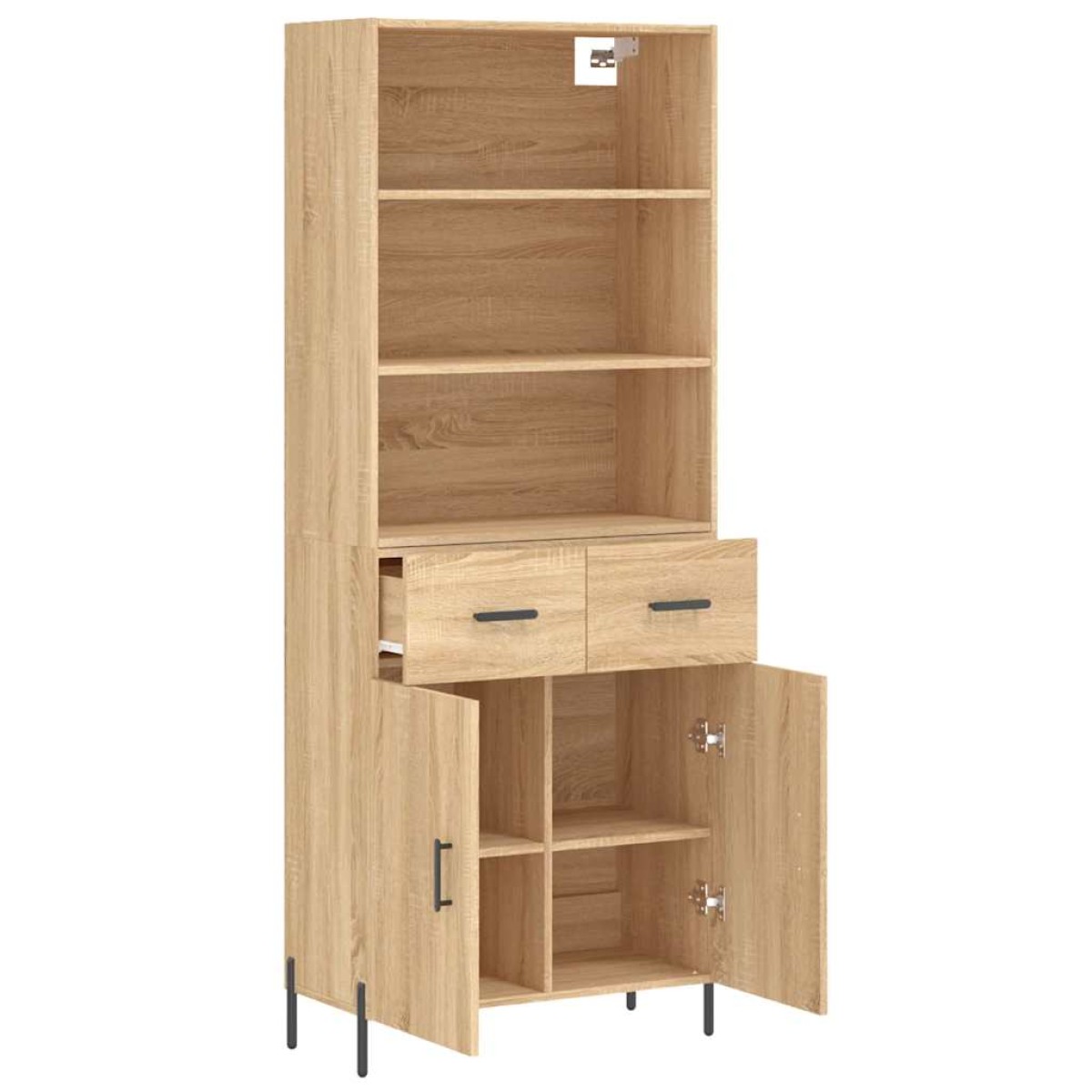vidaXL Ντουλάπι Sonoma δρυς 69,5 x 34 x 180 εκ. από Επεξεργασμένο Ξύλο