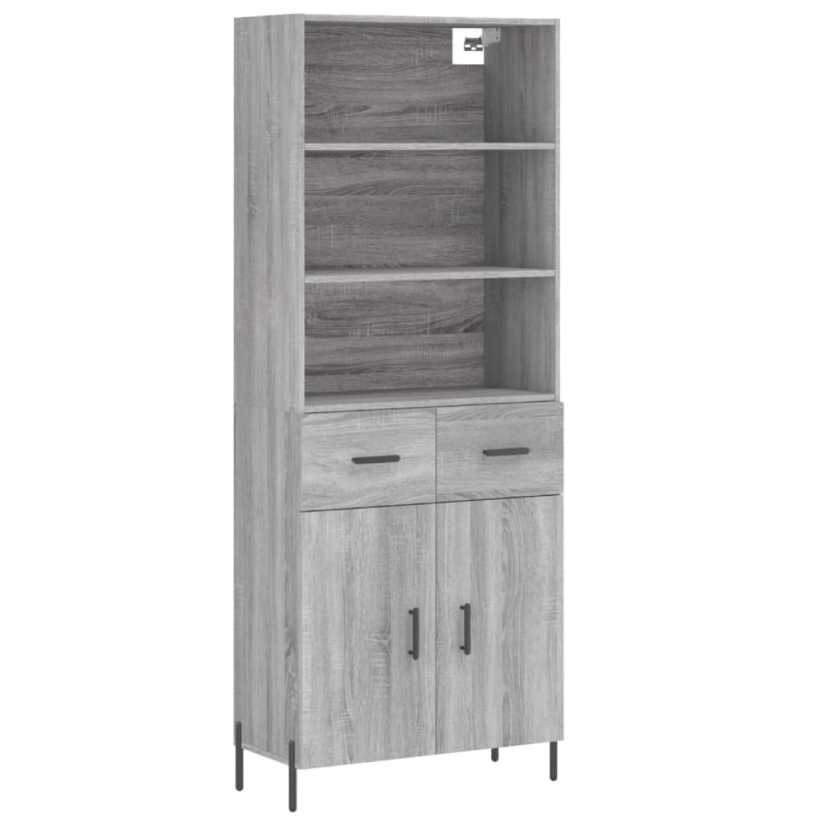 vidaXL Ντουλάπι Γκρι Sonoma 69,5 x 34 x 180 εκ. Επεξεργασμένο Ξύλο