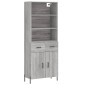 vidaXL Ντουλάπι Γκρι Sonoma 69,5 x 34 x 180 εκ. Επεξεργασμένο Ξύλο