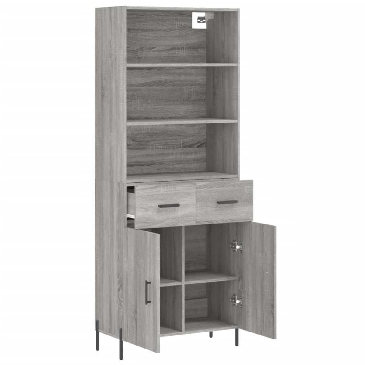 vidaXL Ντουλάπι Γκρι Sonoma 69,5 x 34 x 180 εκ. Επεξεργασμένο Ξύλο