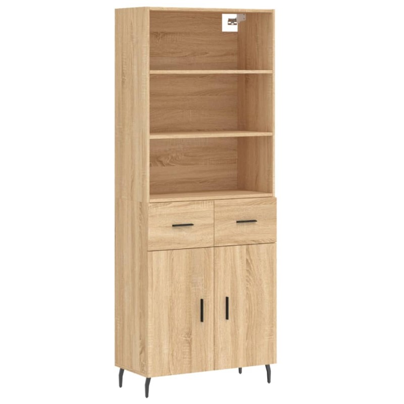 vidaXL Ντουλάπι Sonoma δρυς 69,5 x 34 x 180 εκ. από Επεξεργασμένο Ξύλο