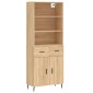 vidaXL Ντουλάπι Sonoma δρυς 69,5 x 34 x 180 εκ. από Επεξεργασμένο Ξύλο