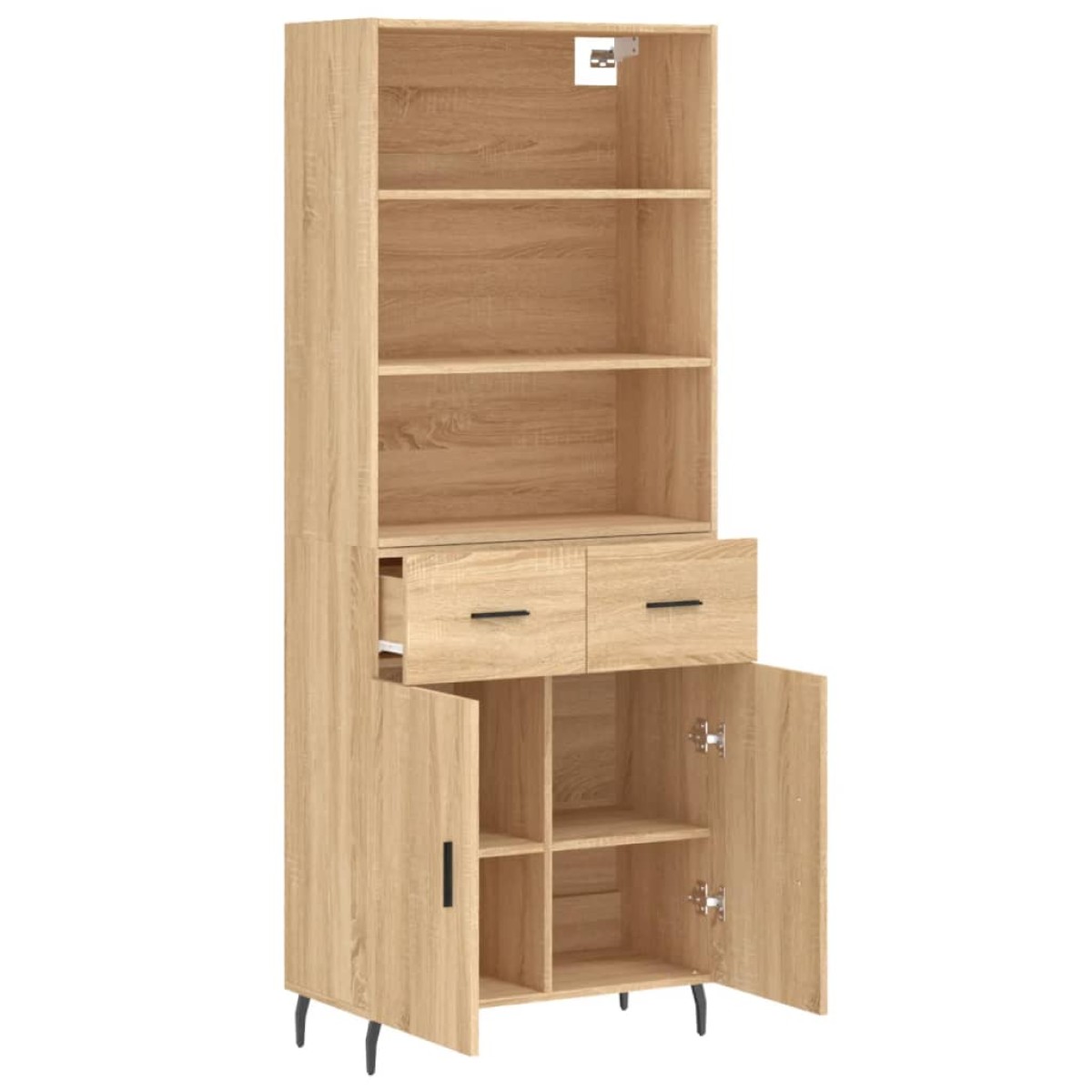 vidaXL Ντουλάπι Sonoma δρυς 69,5 x 34 x 180 εκ. από Επεξεργασμένο Ξύλο