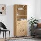 vidaXL Ντουλάπι Sonoma δρυς 69,5 x 34 x 180 εκ. από Επεξεργασμένο Ξύλο