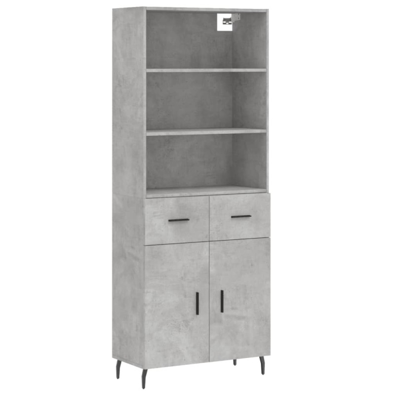 vidaXL Ντουλάπι Γκρι Σκυροδέματος 69,5x34x180 εκ. Επεξεργασμένο Ξύλο