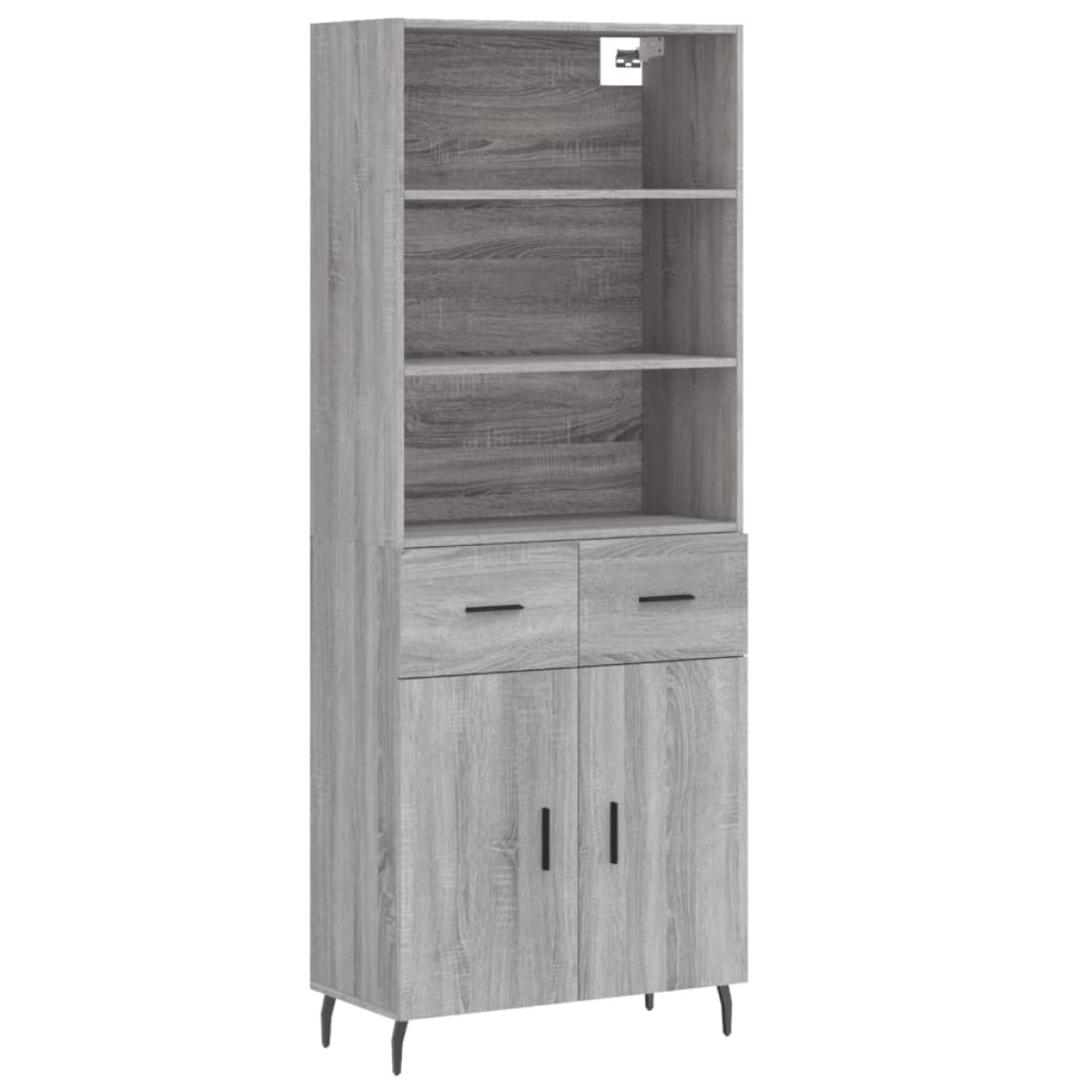 vidaXL Ντουλάπι Γκρι Sonoma 69,5 x 34 x 180 εκ. Επεξεργασμένο Ξύλο